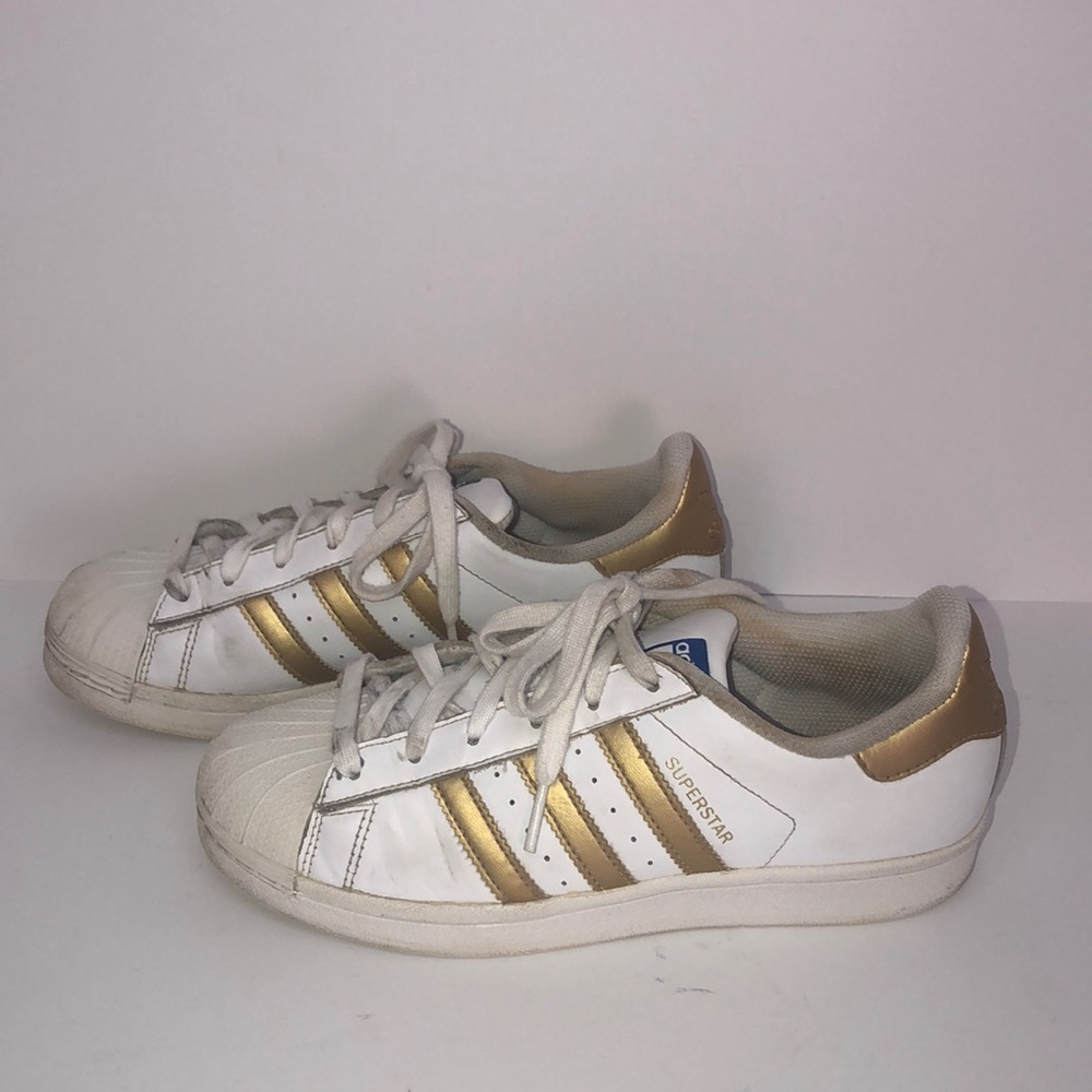 Adidas Superstar Sneakers Shell Toe White Gold 5
